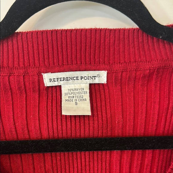 Red Ribbed Women's Blouse - Picture 2 of 5